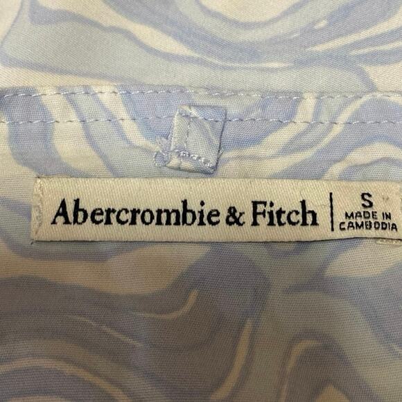 Abercrombie & Fitch Blue Marble Sleeveless Tie Back Bandeau Crop Tube Top Size S - Picture 4 of 4